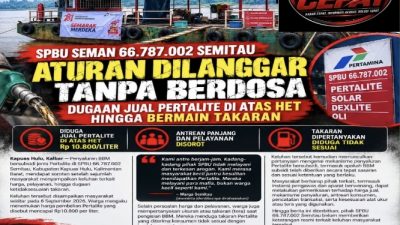 SPBU Seman 66.787.002 Semitau, Aturan Dilanggar Tanpa Berdosa Dugaan Jual Pertalite di Atas HET Hingga Bermain Takaran